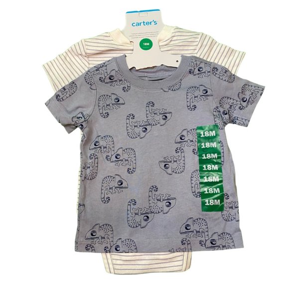 Carter’s Baby Toddler 2-Piece Outfit Set | Overall Bodysuit & T-Shirt - Picture 2 of 3